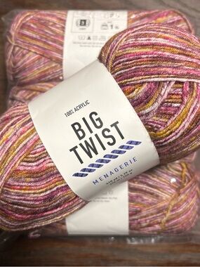 Big Twist Menagerie Acrylic Yarn- Sunbeam Snake Multicolor 4 brand new skeins